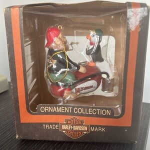 Harley Davidson, North Pole, motorcycle club ornament, elf, penguin